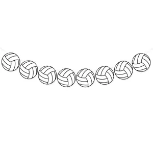 Superbe bannière de décoration pour fête de sport guirlande en papier de volley-ball détail.