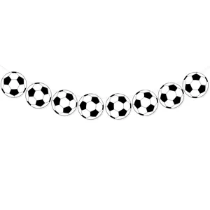 Guirlande en papier ballon de football pour décoration de fête à thème sportif.
