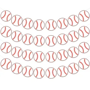 Guirlande en papier pour fête de baseball bannière décoration de fête à thème sportif