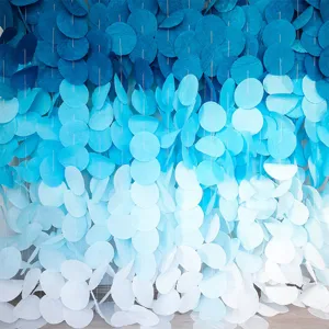 Ghirlanda Rotonda in Carta Crespa Sfumata Rosa e Blu Colorata Decorazione per Sfondo Parete per Matrimonio Festa di Compleanno