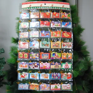 Christmas tree hanging ornaments cards set holiday party decoration festive plastic hanging cards