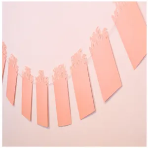 Detail view of a pink baby 1st birthday monthly photo banner for party decoration.