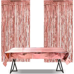 PET Glänzende Tischdecke Wasserdichte Alufolie Tischabdeckung Für Geburtstagsparty Hochzeit Event Tischdekoration Zubehör