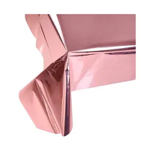 Glänzende Roségold Tischdecke PET Metallfolie Party Deko Tischabdeckung für Geburtstag