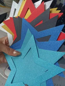 Glitter star spiral hanging decorations, vibrant colors for birthday party and holiday decor.