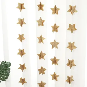 2M retro newspaper star garland hanging banner for birthday party wedding festival decor.