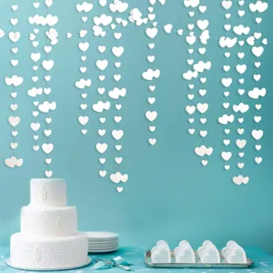 4m paper heart garland hanging decoration for wedding valentine party room backdrop setup