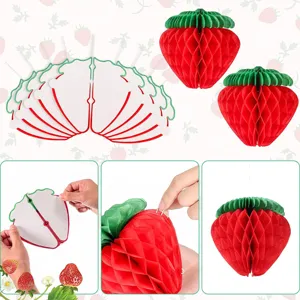 Strawberry honeycombs paper balls for birthday party decoration hanging paper ornaments