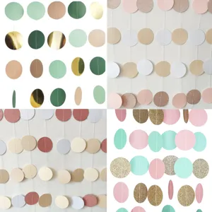 Star Circle Paper Garland Party Hanging Decorations Background Wall Room Layout Festive Wedding Decor