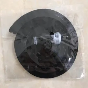 Black spiral hanging decorations detail, 6 pack party swirls with clear hooks inside package.