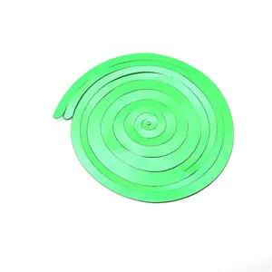 Green spiral hanging swirl decoration detail, perfect for birthday party or wedding backdrop.