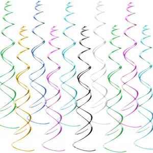 Colorful PVC swirl hanging decorations for birthday party wedding festival background wall