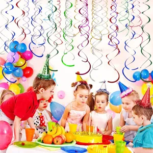 6pcs Spiral Hanging Swirls Decorations Birthday Party Ceiling Streamers Wedding Decor