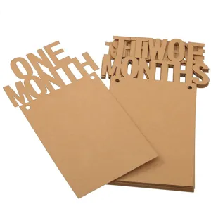 Baby 12 Month Photo Banner Milestone Card Kraft Paper Birthday Party Decoration Wall Hanging Frame