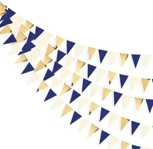 Hanging triangle flag banner garland for birthday party and wall background decoration