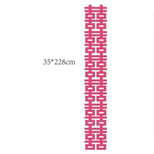 Wedding room double happiness hanging decoration, non-woven fabric continuous red strip for bedroom.