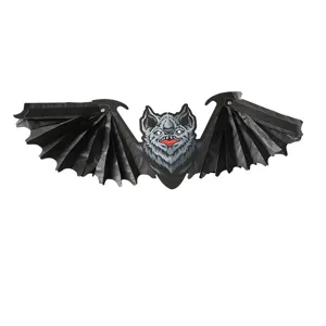 Halloween 3D honeycomb bat paper hanging decoration party prop black bat ornament