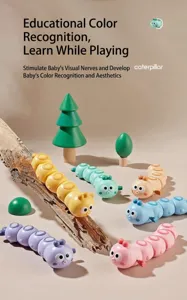 Bonito juguete de oruga con cuerda para niños, adorable animal mecánico colorido para niños y niñas.