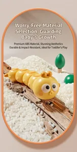 Bonito juguete de cuerda de oruga amarilla para bebés, material ABS duradero, gran diseño.
