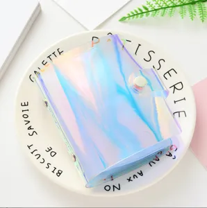 Colorful Laser Holographic PVC Mini Photo Album Small Card Holder Transparent Storage Book Photo Organizer