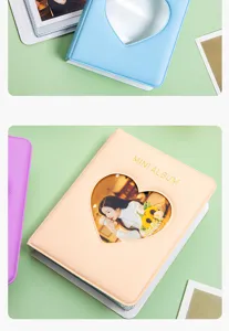 Petit album photo creux en coeur pour cartes photo polaroid de 3 pouces collection