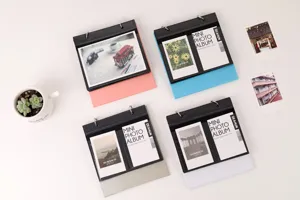 Desktop mini photo album 3 inch standing calendar style photo holder with multiple colors.
