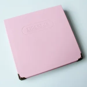 Pink leather ticket storage book DIY concert ticket collection album detail view cover