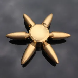 Brass fidget spinner toy, metal hand spinner for stress relief and focus. Perfect desk toy.