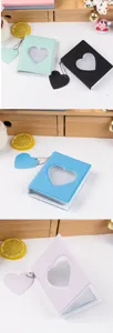 Cute 3 inch mini photo album kpop photocard collector with heart hollow binder storage.