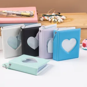 Mini 3 inch photocard binder cute heart hollow photo album kpop idol card collection book storage