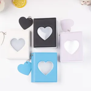 Cute heart hollow mini photocard binder 3 inch polaroid photo album idol card storage book.