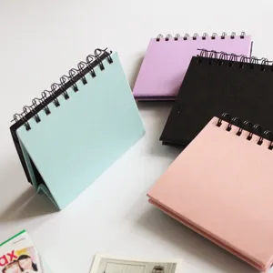 Desktop mini spiral photo album for 3 inch instax pictures, cute colorful desk calendars.