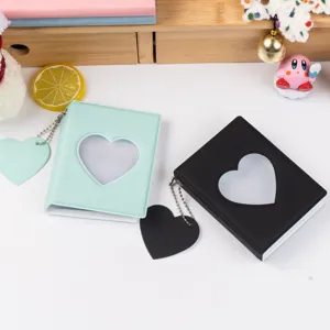 Mini 3 inch photocard holder jelly color heart hollow mini photo album kpop idol photocard book