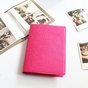 Standard PU Leather Slip In Photo Album Polaroid Picture Storage Book With Transparent Pockets For Pictures