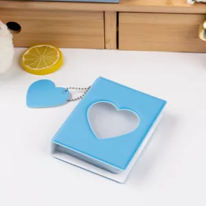 Mini 3-Inch Photocard Holder Jelly Color Heart Hollow Photo Album Kpop Idol Card Storage Book