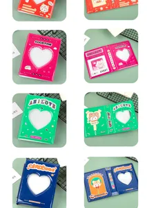 Mini 3-inch K-pop photocard holder album cute heart hollow star storage book items.