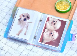 Holographic 3-inch mini photo album holder for polaroid pictures and cute photocards.