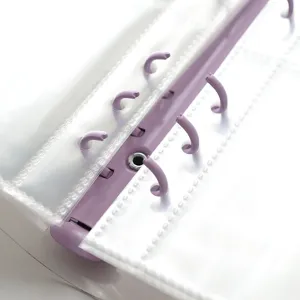 Purple 6-ring binder photo album refill pocket loose leaf photocard holder insert page