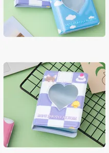Mini album photo 3 pouces porte-photocarte K-Pop grille mignonne avec fenetre coeur