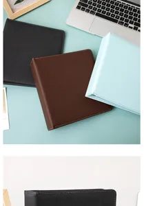 A5 leather photocard binder storage book detail, multi-color loose leaf card holder view.