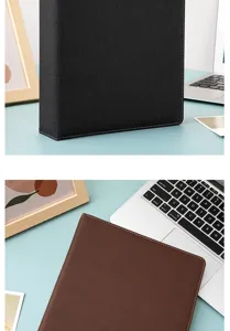 Detailed view of the premium PU leather card binder, showing neat stitching and texture.