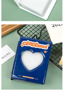 Mini photocard holder book 3 inch polaroid photo album cute heart hollow design collectible binder