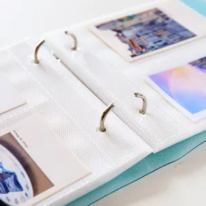 Glitter loose-leaf PP photo album detail, 3-inch photo and postcard storage pocket binder.