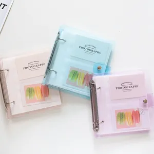 Glitter 3 inch mini photo album loose leaf PVC card holder cute photocard binder organizer