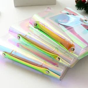 Transparent Laser PVC Loose Leaf Photo Album Holographic Picture Storage Book Binder Organizer For Cards