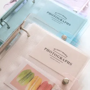 Glitter 3-inch loose-leaf PP photo album mini binder postcard ticket storage holder card book