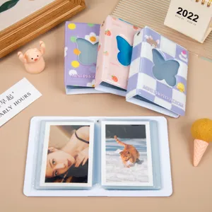 Mini album photo 3 pouces mignon papillon creux porte-photocarte polaroid livre de collection