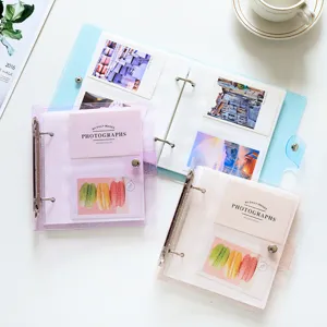 Glitter loose-leaf 3-inch photo album PP binder for postcards, photos, and movie ticket storage.