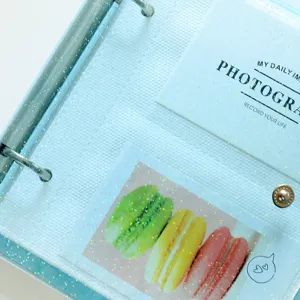 Glitter loose leaf photo album detail 3 inch mini photocard binder postcard storage pocket