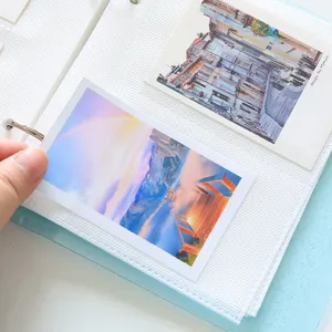 Glitter PP loose-leaf photo album detail shot, perfect for 3-inch cards and tickets storage.